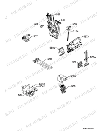 Схема №9 L6FBI821U с изображением Блок управления для стиралки Aeg 973914913434002